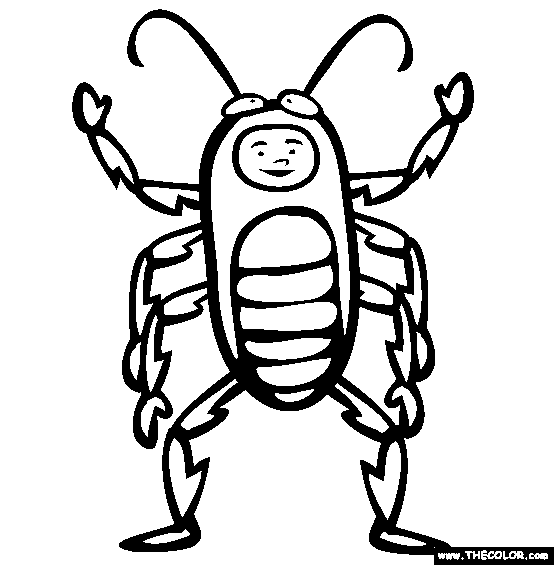Halloween Roach Costume Online Coloring Page